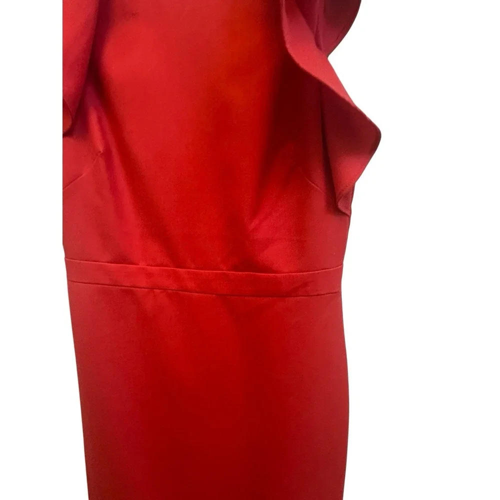 J Crew Suiting Dress Flutter Sleeve Suit Dress Office Career Red Womens NWT Sz 4